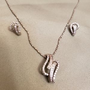 3 pieces 925k silver necklace with earrings